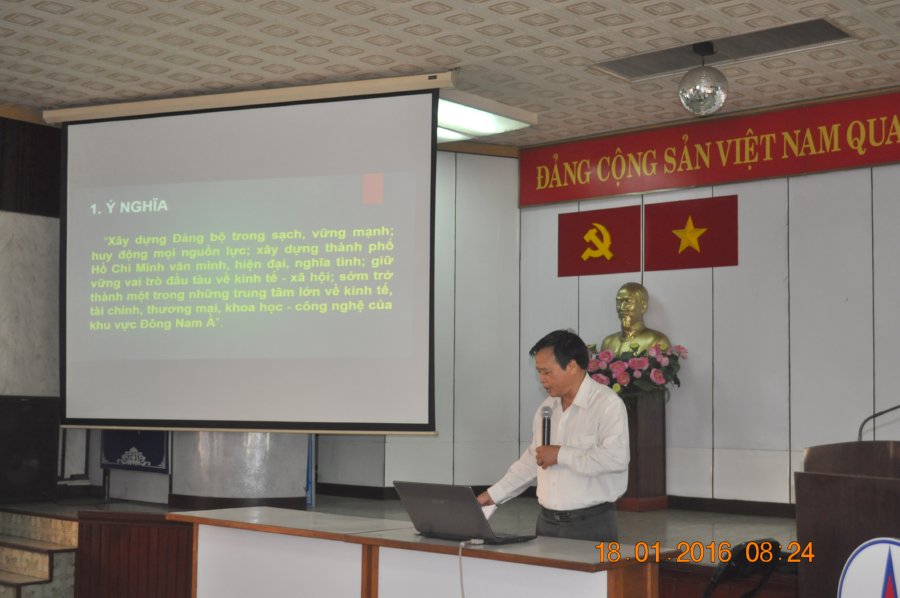 CÔNG TY NHIỆT ĐIỆN THỦ ĐỨC-
Tổ chức quán triệt Nghị quyết Đại hội Đảng bộ thành phố Hồ Chí Minh lần X (nhiệm kỳ 2015-2020) và Nghị quyết Hội nghị lần thứ XIII Ban Chấp hành Trung ương Đảng khóa XI

